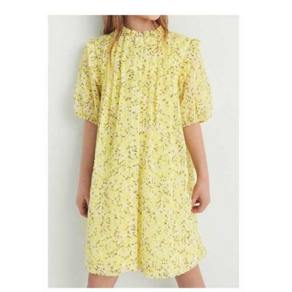 Zara Yellow Floral Shirt Dress